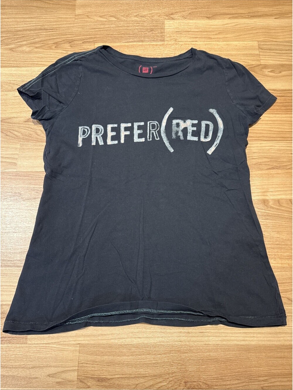 Vintage 2000s Gap Product RED Prefer Red T Shirt Womens L African Cotton